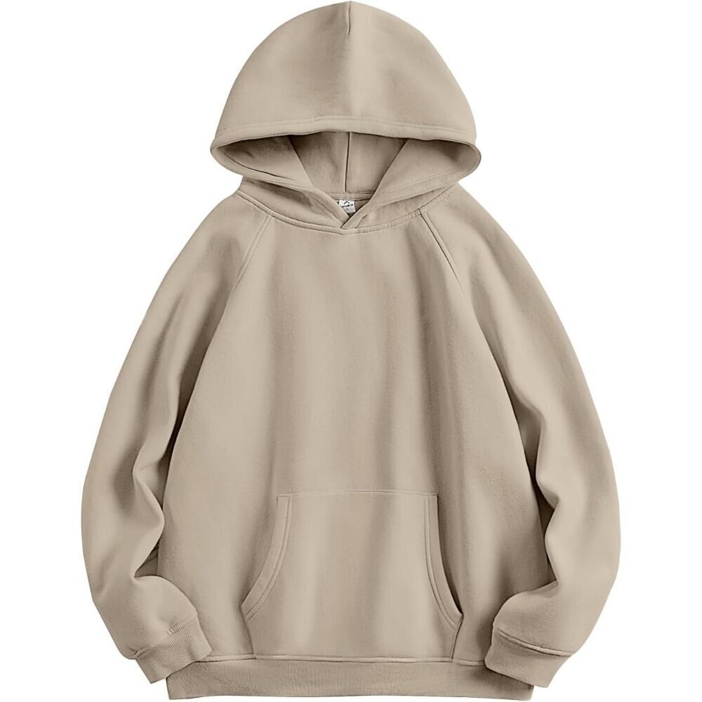 Women Khaki Hoodies Oversized Fleece Long Sleeve Comfy Casual Sweatshirts